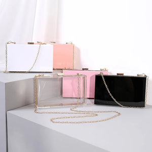 Transparent Acrylic Clutch Bag Crossbody Wedding Evening Party Handbag