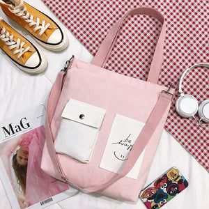 Canvas Student Tuition Bag Female Casual Shoulder Crossbody Bag