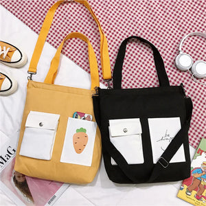 Canvas Student Tuition Bag Female Casual Shoulder Crossbody Bag