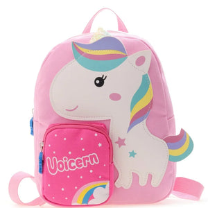 Giraffe Kids School Bags Cartoon Canvas Backpack for Boys Girls