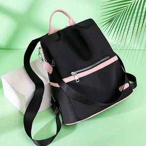 Waterproof Oxford Backpack for Teenage Girls - Pink