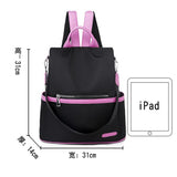 Waterproof Oxford Backpack for Teenage Girls - Pink