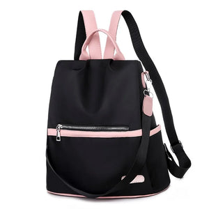 Waterproof Oxford Backpack for Teenage Girls - Pink