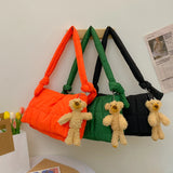 Quilted Shoulder Bag Nylon Shopper Crossbody Handbags
