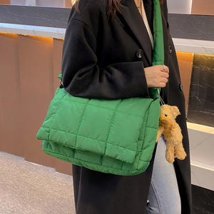 Quilted Shoulder Bag Nylon Shopper Crossbody Handbags