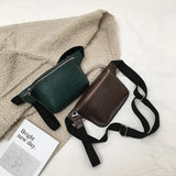 Crocodile Leather Waist Bag Women Chest Bag Casual Waist Pack