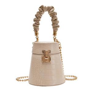 Crocodile Pattern Bucket Bag Retro Totes Ladies PU Leather Shoulder Messenger