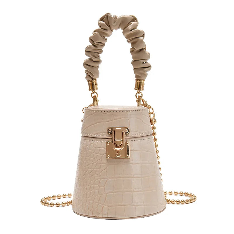 Crocodile Pattern Bucket Bag Retro Totes Ladies PU Leather Shoulder Messenger