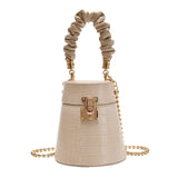 Crocodile Pattern Bucket Bag Retro Totes Ladies PU Leather Shoulder Messenger