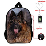 Pug Dog School Backpack for Boys Girls 3D Animal Printed Children's Bag