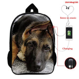 Pug Dog School Backpack for Boys Girls 3D Animal Printed Children's Bag