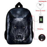Pug Dog School Backpack for Boys Girls 3D Animal Printed Children's Bag