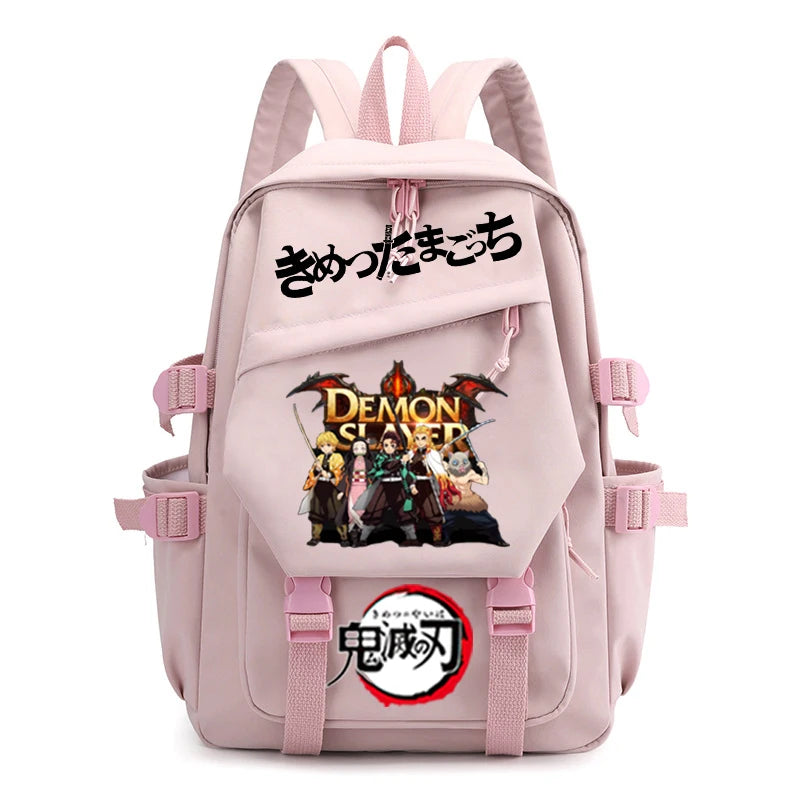 Demon Slayer Boy School Bag Children Backpack Canvas Travel Bag