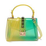 Colorful Rainbow PVC Jelly Bag For Women Mini Messenger Bag