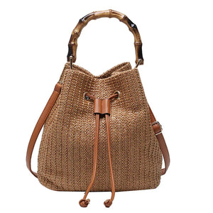Straw Woven Bag Summer Bucket Bag Female Bag