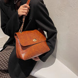Diamond Lattice High Capacity Women Shoulder Bag Chain PU Leather