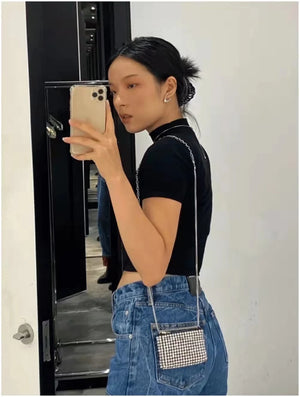 Diamonds Evening Clutch Bag Women Pillow Small Totes Handbag