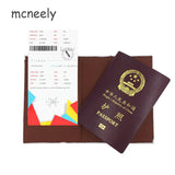 Dog Patterns Passport Holder Travel Cover Leather