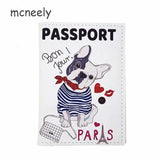 Dog Patterns Passport Holder Travel Cover Leather