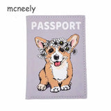 Dog Patterns Passport Holder Travel Cover Leather