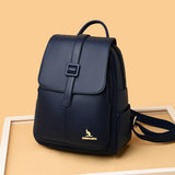 Leather Women's Backpack Casual Shoulder Bag for Teen Girls
