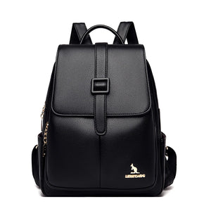 Leather Women's Backpack Casual Shoulder Bag for Teen Girls