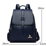 Leather Women's Backpack Casual Shoulder Bag for Teen Girls