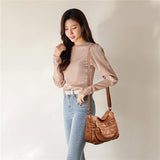 Leather Shoulder Bag Crossbody Handbag Messenger Women Solid Bags