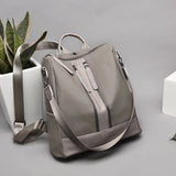 Spring Oxford Cloth Double Zipper Backpack Handbags