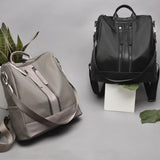 Spring Oxford Cloth Double Zipper Backpack Handbags