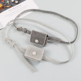 European Bling Mini Waist Pack For Women Silver PVC Waist belt with Coin Bag