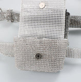 European Bling Mini Waist Pack For Women Silver PVC Waist belt with Coin Bag