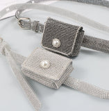 European Bling Mini Waist Pack For Women Silver PVC Waist belt with Coin Bag