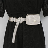 European Bling Mini Waist Pack For Women Silver PVC Waist belt with Coin Bag