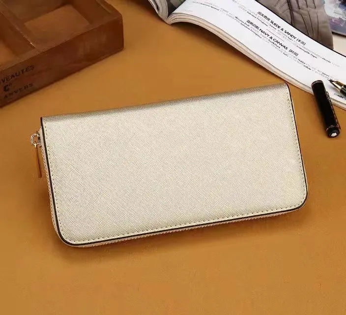 European American Ladies Pure Zipper Long Wallet