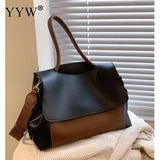 Shoulder Bags Patchwork Contrast Large PU Leather Women's Messenger Totes