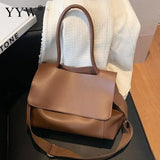 Shoulder Bags Patchwork Contrast Large PU Leather Women's Messenger Totes