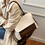 Shoulder Bags Patchwork Contrast Large PU Leather Women's Messenger Totes