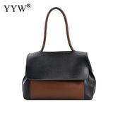Shoulder Bags Patchwork Contrast Large PU Leather Women's Messenger Totes