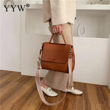 Fall Winter Shoulder Bags PU Leather Top-handle Handbag