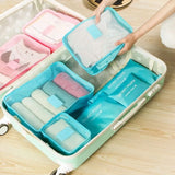 6Pcs Travel Clothes Storage Waterproof Bags Portable Luggage Organizer Pouch