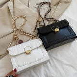 Small Square Handbag For Women High Pu Leather Chain Shoulder Bag