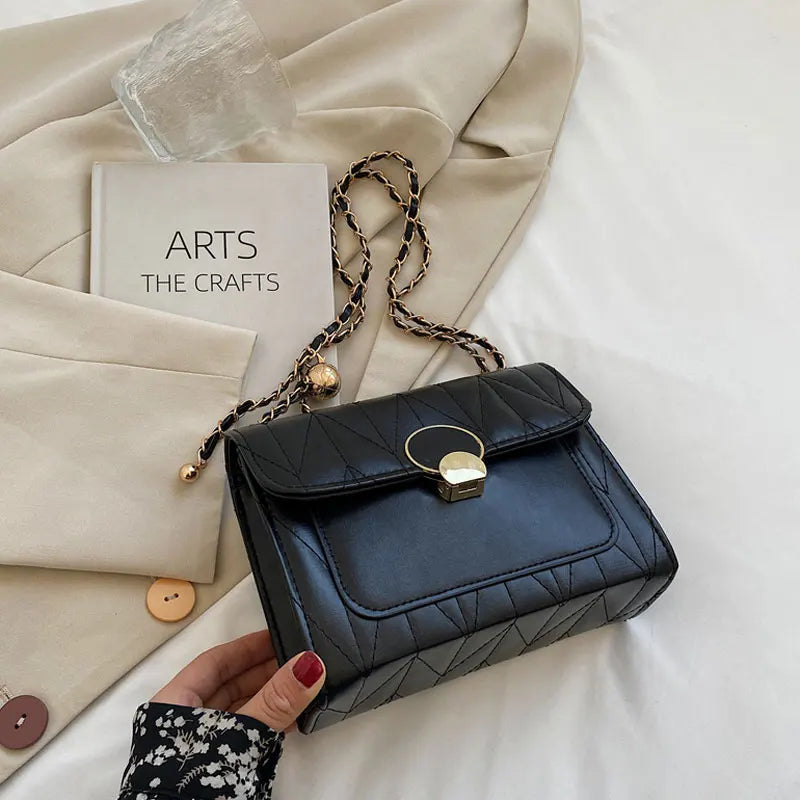 Small Square Handbag For Women High Pu Leather Chain Shoulder Bag