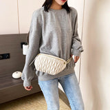 Women's PU Leather Waist Bag Travel Phone Pouch Solid Crossbody Fanny Pack