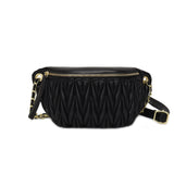 Women's PU Leather Waist Bag Travel Phone Pouch Solid Crossbody Fanny Pack
