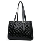 Stylish Quilted PU Leather Shoulder Tote Bag for Women