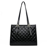 Stylish Quilted PU Leather Shoulder Tote Bag for Women