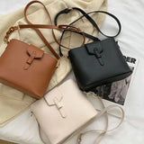 Large Capacity Women's Bucket Bag PU Leather Shoulder Bag Crossbody