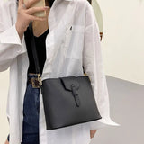 Large Capacity Women's Bucket Bag PU Leather Shoulder Bag Crossbody