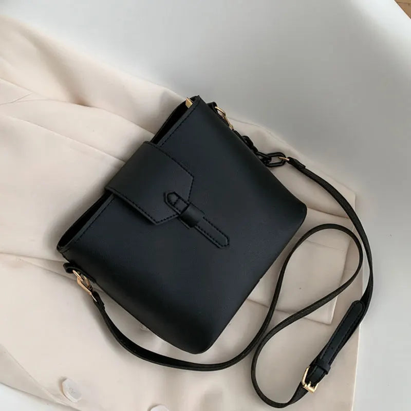 Large Capacity Women's Bucket Bag PU Leather Shoulder Bag Crossbody